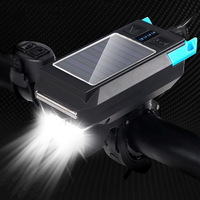 Solar Charging Bike Headlight 1000Lm Super Brightness 3000mAh Battery Display Waterproof 6 Light Modes Warning Flashligh