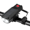 Solar Charging Bike Headlight 400Lm Brightness 200m Distance Range 2000mAh Battery Waterproof 3 Light Modes Warning Flas