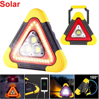 Solar Emergency Triangle Warning Light Safety Emergency Car Warning Frame Traffic Warning Sign Car Tripod Solar Reflecti
