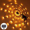 Solar Halloween LED 1.2m Spider Web Lights Waterproof Black Spider Net Lights Halloween Purple String Light Outdoor Home