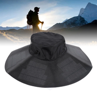 Solar Hat UV Protection Waterproof Dustproof Charging USB Output Monocrystalline Silicon Foldable Design for Fishing Cam