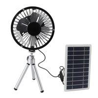Solar Panel Powered Fan USB Fan with Telescopic Tripod Bracket Set Portable Desktop Fan for Camping Travelling Home