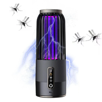 Solar Powered & USB Rechargeable Mosquito Lamp With Adjustable 2/4/6H Timer Folding Hanging Ring Warm Light & Mosquito-K