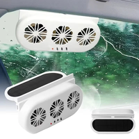 Solar-Powered Car Vent Fan 3 Head Car Exhaust Fan Electric Cooling Fan USB Charging Window Ventilator Front Rear Seat Pu