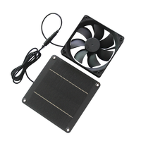 Solar Powered Exhaust Fan 4W Monocrystalline Panel 12V 87CFM Quiet DC Portable Fan for Pets Chicken Coops Greenhouses Ai