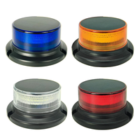 Solar Powered LED Warning Strobe Light Magnetic Base IP65 Waterproof Rechargeable for Emergency Safety