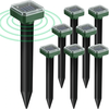 Solar Powered Mole Repellent Stakes 8pk Ultrasonic Gopher Snake Deterrent Waterproof Easy Install Offers Wide Coverage U