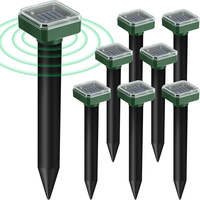 Solar Powered Mole Repellent Stakes 8pk Ultrasonic Gopher Snake Deterrent Waterproof Easy Install Offers Wide Coverage U