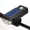 Solar Rechargeable Bike Headlight LED Super Brightness 4000mAh Battery Waterproof 4 Light Modes Warning Flashlight with
