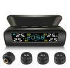 Solar Tire Pressure Monitor Clock LCD Display Car TPMS Wireless Tire Pressure Monitoring with 4 External Sensors