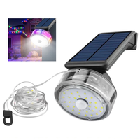 Solar Wall Light with Retractable 8m LED String Light 1800mAh Battery IP55 Waterproof Auto On/Off Outdoor Garden Decor