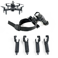 Spring Heightened Extended Landing Gear Gimbal Skid Shock Absorber Leg Tripod with Night Fill LED Light Flashlight for H