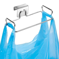 Stainless Steel Garbage Bag Storage Hook Hanging Garbage Bag Rack Hook Kitchen Cabinet Bracket Hanging Support Rack Port