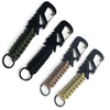 Stainless Steel Paracord Keychain Quick Release Carabiner Multifunctional Survival Gear with Bottle Opener Fire Starter