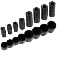 Steel Tap Socket Set 8pcs Compatible with Tight Spaces Automotive Tools 1/4 3/8 Inch Drive