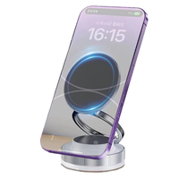 Strong Magnetic Phone Holder Foldable Design 360° Adjustable Vacuum Car Mount for Car Desk Bathroom Magnetic Bracket