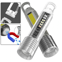 Super Bright XHP50 LED Flashlight with Long-distance Beam Zoomable Multiple Light Sources Magnetic Hook Multifunctional