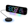 Super Loud Vibrating Alarm Clock with Vibrator Bed Shaker for Heavy Sleeper and Colorful RGB LED Night Light for Home De