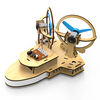 SY152 Wooden Remote Control Boat Assembly Kits Toys DIY Handmade STEM Education Children