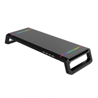 T1 Laptop Monitor Stand Riser RGB Support with USB3.0+3USB2.0 Mobile Phone Holder Drawer Storage Box Heightening Bracket