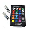 T10 LED 194 168 W5W 5050 SMD RGB Car Dome Reading Light Auto Wedge Lamp RGB LED Bulb with Remote Controller