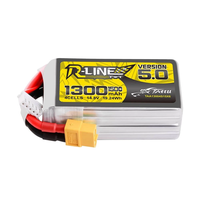 TATTU R-Line Version 5.0 14.8V 1300mAh 150C 4S LiPo Battery XT60 for RC Drone