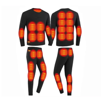 TENGOO HD-28 Unisex Electric Heated Top Pant Set,  28 Heating Areas,  Full Body Thermal,  USB Charging,  Long Sleeves Trouse