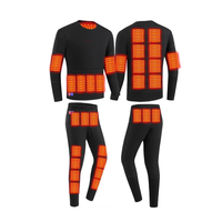 TENGOO HD-30 Unisex Heated Tops Pants Set - 30 Heating Areas,  USB Charging,  Soft Elastic Thermal Long Sleeves Trousers S