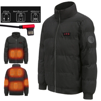 TENGOO HJ-07A Electric Heated Jacket - 7 Heating Areas,  Thickening Thermal,  Windbreaker,  High Neck Coat for Winter Outdo