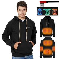 TENGOO HS07B Smart Heated Sweatshirt 7 Heating Areas Quick Heating USB Rechargeable Hooded Pullover Plush Thickened Fash