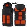TENGOO HT-11 11 Areas Unisex Heated Hooded Vest Unisex 3-Gears Temperature Control USB Electric Thermal Vest Winter Outd