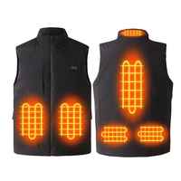 TENGOO HV-06 6 Areas Heated Vest Winter USB Electric Heated Vest Windproof Washable Thermal Waistcoat for Cycling Fishin