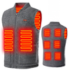 TENGOO HV-08G Heated Vest 8 Heating Areas USB Charging 3 Gear Temperature Control Grey Plush Windproof Outdoor Winter Wa