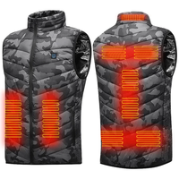 TENGOO HV-09C Heated Vest 9 Heating Areas Camouflage Oversized Men Winter Vest Self Heating Vest Usb Electric Thermal Ve