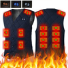 TENGOO HV-16B Fashion Heated Vest 16 Heating Zones Trible Gears Temperature Level Control Winter USB Electric Heating Ja