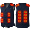 TENGOO HV-16B Fashion Unisex Heated Vest - 16 Heating Zones,  3-Level Control,  USB Charging,  Smart Heating Jacket for Win
