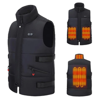 TENGOO HZV-04 4 Areas Heated Vest Men WomenAdjustable Size USB Electric Self Heating Vest Warming Waistcoat Heated Jac