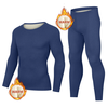 TENGOO Men Winter Thermal Underwear Set Daily Base Layer for Autumn Winter Solid Color 2pcs Homewear,  Long Sleeve Round