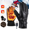 TENGOO USB Electric Heated Thermostatic Gloves Waterproof PU Touchscreen Heated Gloves Winter Motorcycle Riding Hand War