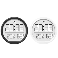 Thin Magnetic Digital LED Wall Clock with Large LCD Display Date Temperature Humidity USB Powered Compact Design for Hom