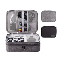 Three Layer Large Capacity Storage Bag Digital Organizer Multifunctional Earphone Charger Data Cable Digital Product Bus