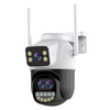Three Lens 9MP HD 8X Zoom Security Camera WiFi Outdoor IP66 Waterproof Human Detection Night Vision Two Way Audio Smart