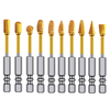Titanium Carbide Burr Set Die Grinder Bits Tungsten Rotary File Golden Coating High Speed Single Double Cut Multi Shape