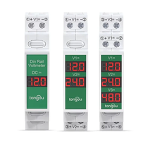 Tongou 1/2/3 Ways DIN Rail Mount Voltage Meter 11V-310V DC Mini Modular Voltmeter High Accuracy LED Digital Display Mult