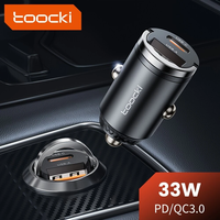 Toocki 33W Car Charger USB-A+USB-C Dual Output Supports PD/QC3.0 Mini Ring Design for iPhone15/iPhone14/iPhone13/iPhone1