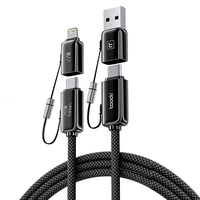 Toocki TQ-X95 240W 4-in-1 USB Cable USB-C/USB-A to USB-C/iP PD3.1 8K@60Hz 40Gbps Fast Charging Data Transmission Tinned