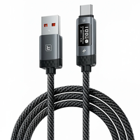 Toocki TX111A2 6A 100W USB-A to USB-C Cable with OLED Digital Display Fast Charging Data Transmission Tinned Copper Core