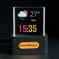 Transparent Mini WiFi Weather Clock GIFTV Smart Weather Station with GIF Animation Album Holographic Creative Gift Photo