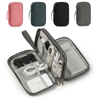 Travel Portable Digital Product Storage Bag USB Data Cable Organizer Earphone Charging Box Bag Double Layer Handheld Dat