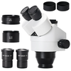 Trinocular Head 3.5X-100X Simul Focal Continuous Zoom Stereo Microscope WF10X/22mm Eyepiece For Phone PCB CPU Soldering